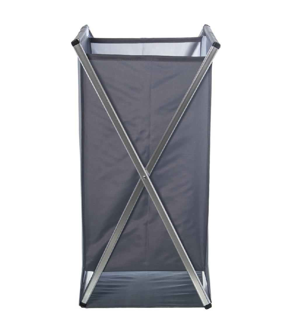 Wadiga Panier à Linge Aluminium Et Polyester Gris Plan To Wash - 45x32x71cm