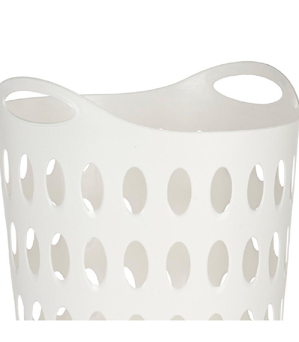 Wadiga Panier à Linge Buanderie Plastique Blanc 50L
