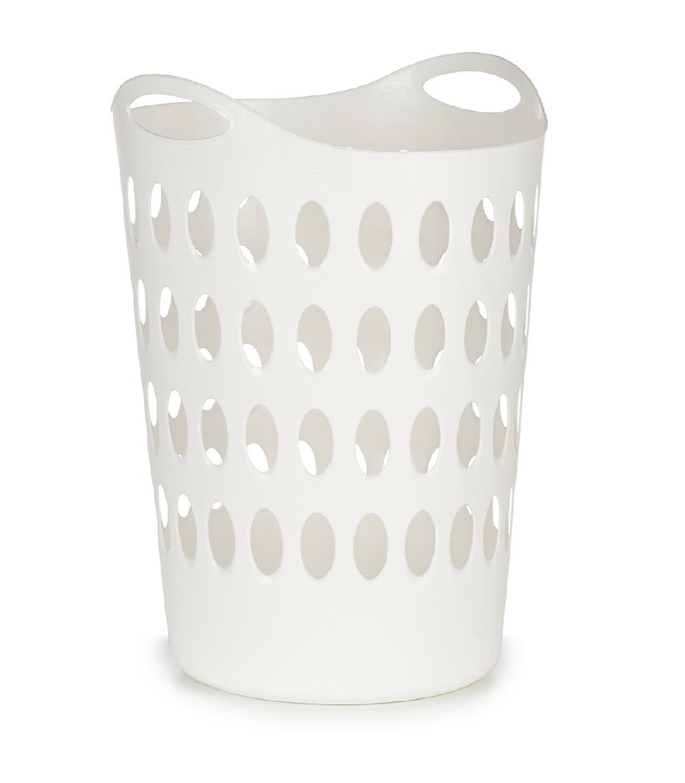 wadiga Panier à linge buanderie plastique blanc 50L