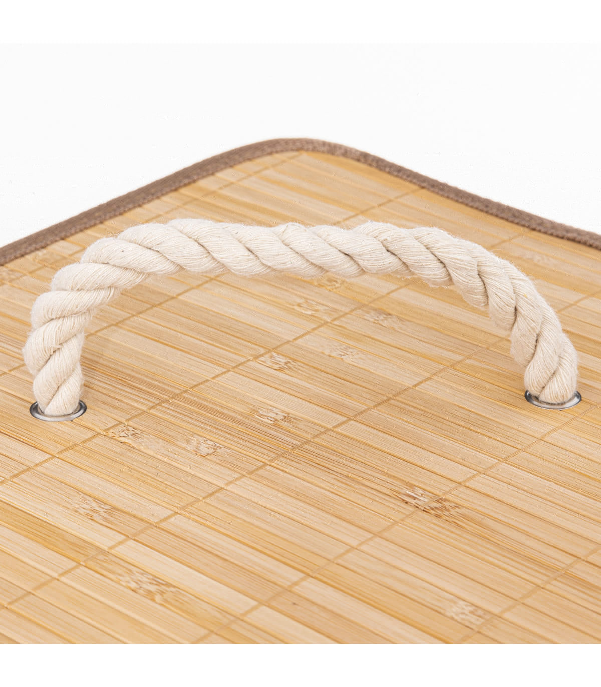 Wadiga Panier à Linge D'angle En Bambou Et Intérieur Amovible En Tissu - 48L