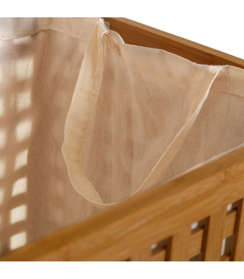 Wadiga Panier à Linge En Bambou Avec Sac Intérieur Amovible