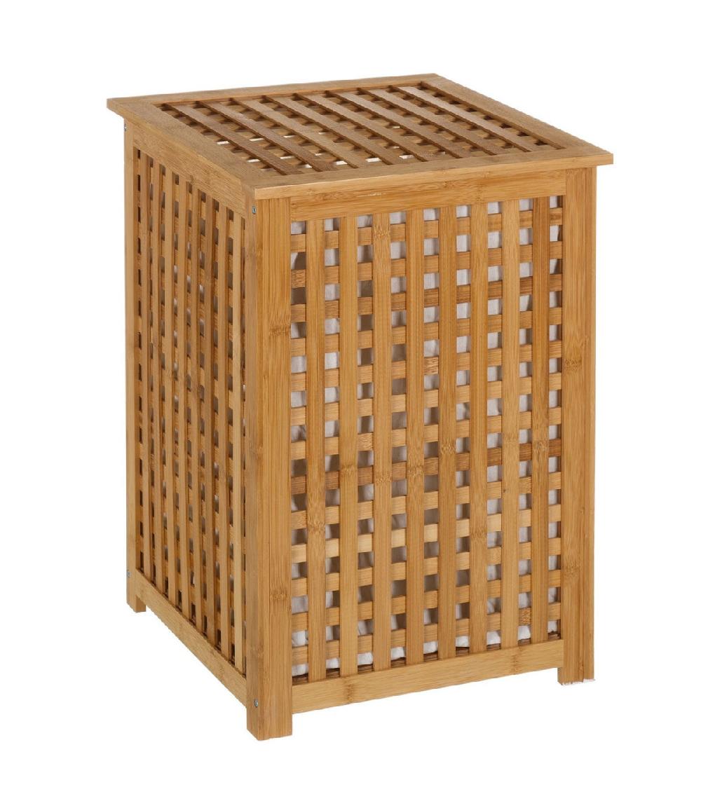 wadiga Panier à Linge en Bambou avec Sac Intérieur Amovible