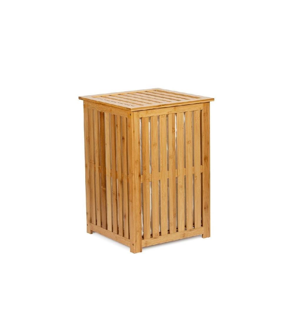 wadiga Panier à Linge en Bambou avec Sac Intérieur Amovible