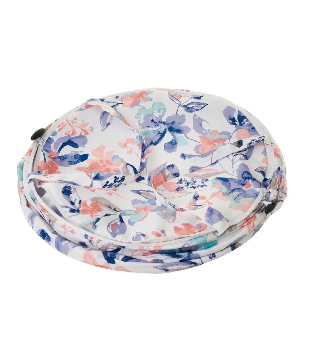 Wadiga Panier à Linge En Polyester Blanc Rose Et Bleu Floral