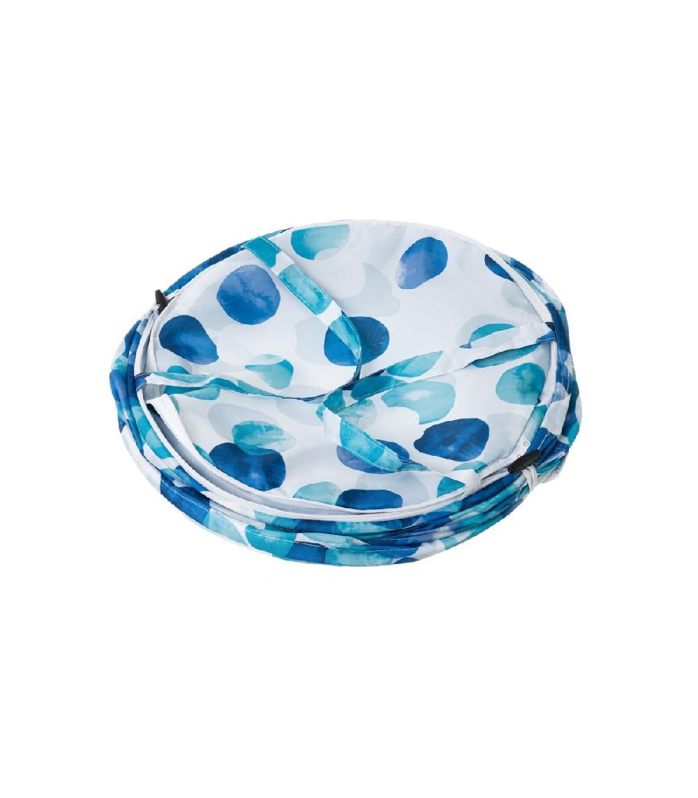 Wadiga Panier à Linge En Polyester Bleu Et Blanc Pétales