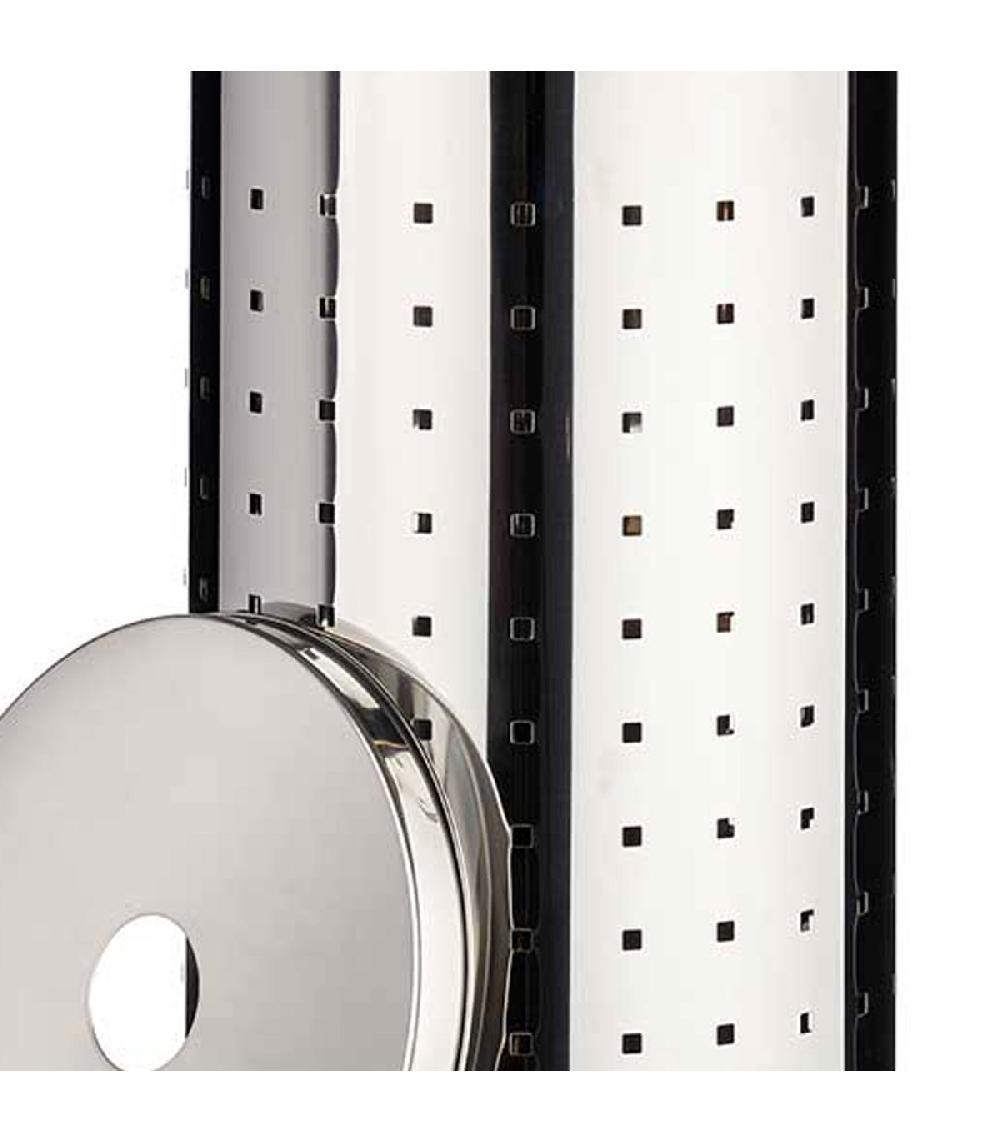 Wadiga Panier à Linge Rond En Métal Argenté Avec Couvercle 30x30x55cm