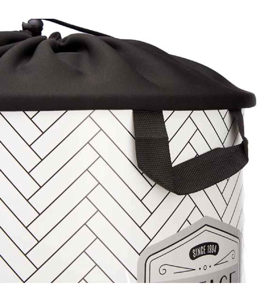 Wadiga Panier à Linge Rond En Plastique Avec Fermeture Coulissante 34x34x52.5cm