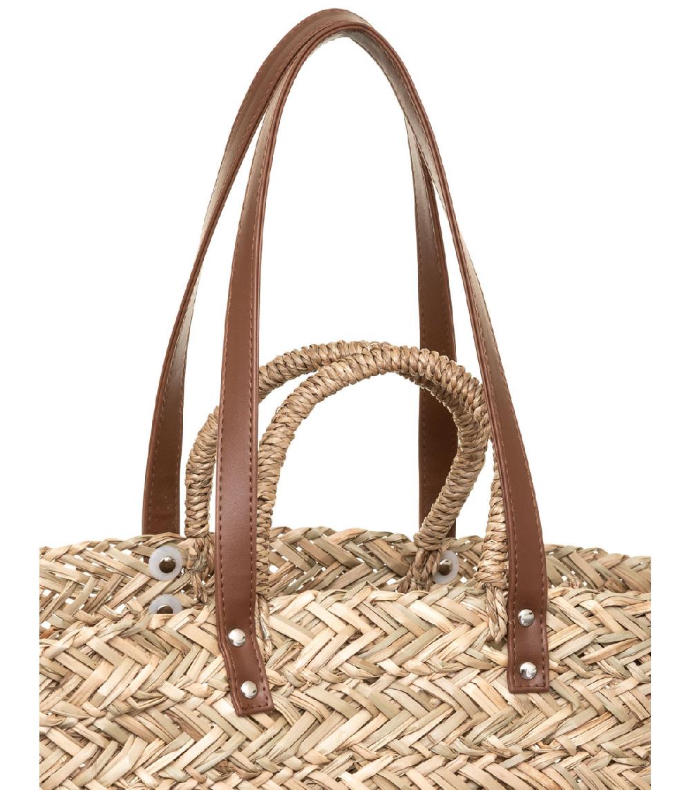 Wadiga Panier De Course En Osier Tressé Double Anse