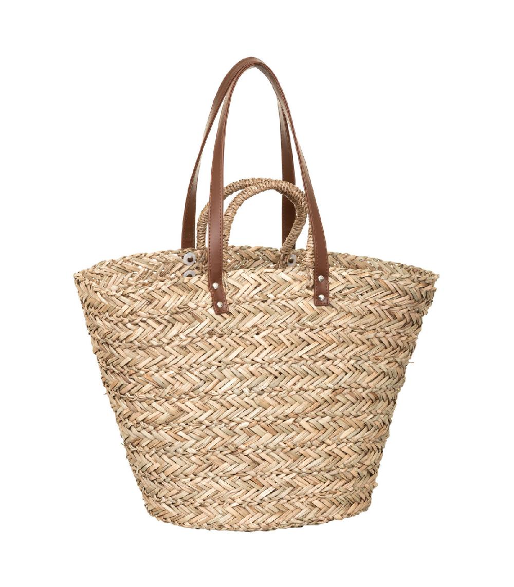 wadiga Panier de course en osier tressé double anse