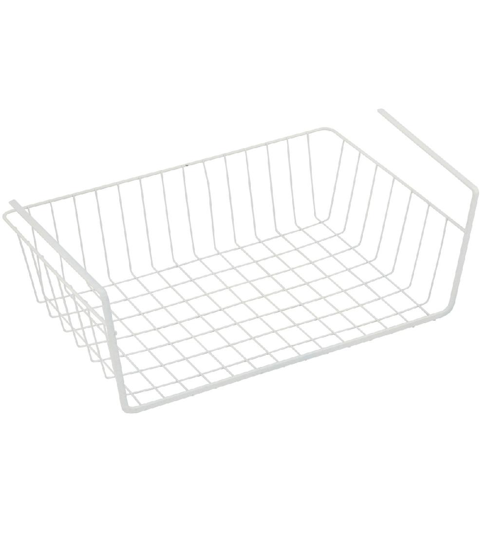 wadiga Panier de rangement à suspendre en métal blanc