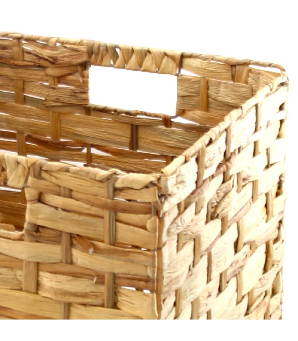 Wadiga Panier De Rangement Cube En Jacinthe Tressée 31x31x31cm