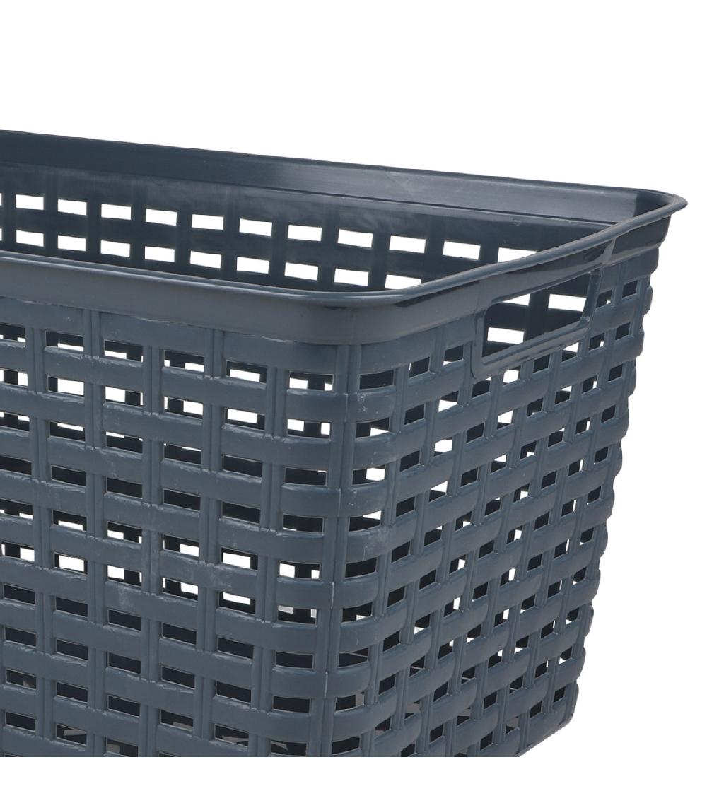 Wadiga Panier De Rangement En Plastique Bleu 39x29x22cm