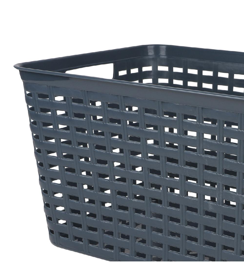 Wadiga Panier De Rangement En Plastique Bleu 39x29x22cm