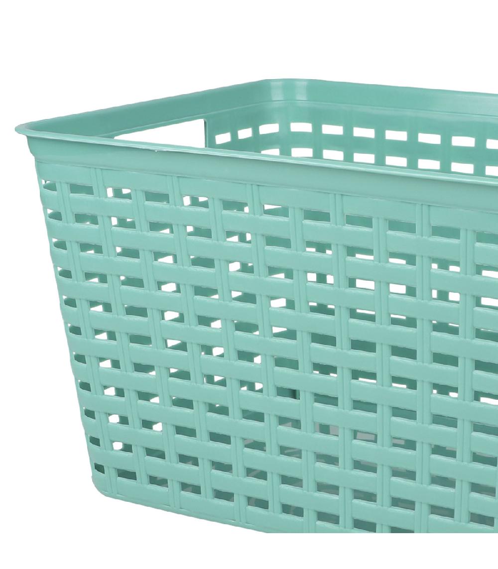 Wadiga Panier De Rangement En Plastique Vert Jade 39x29x22cm