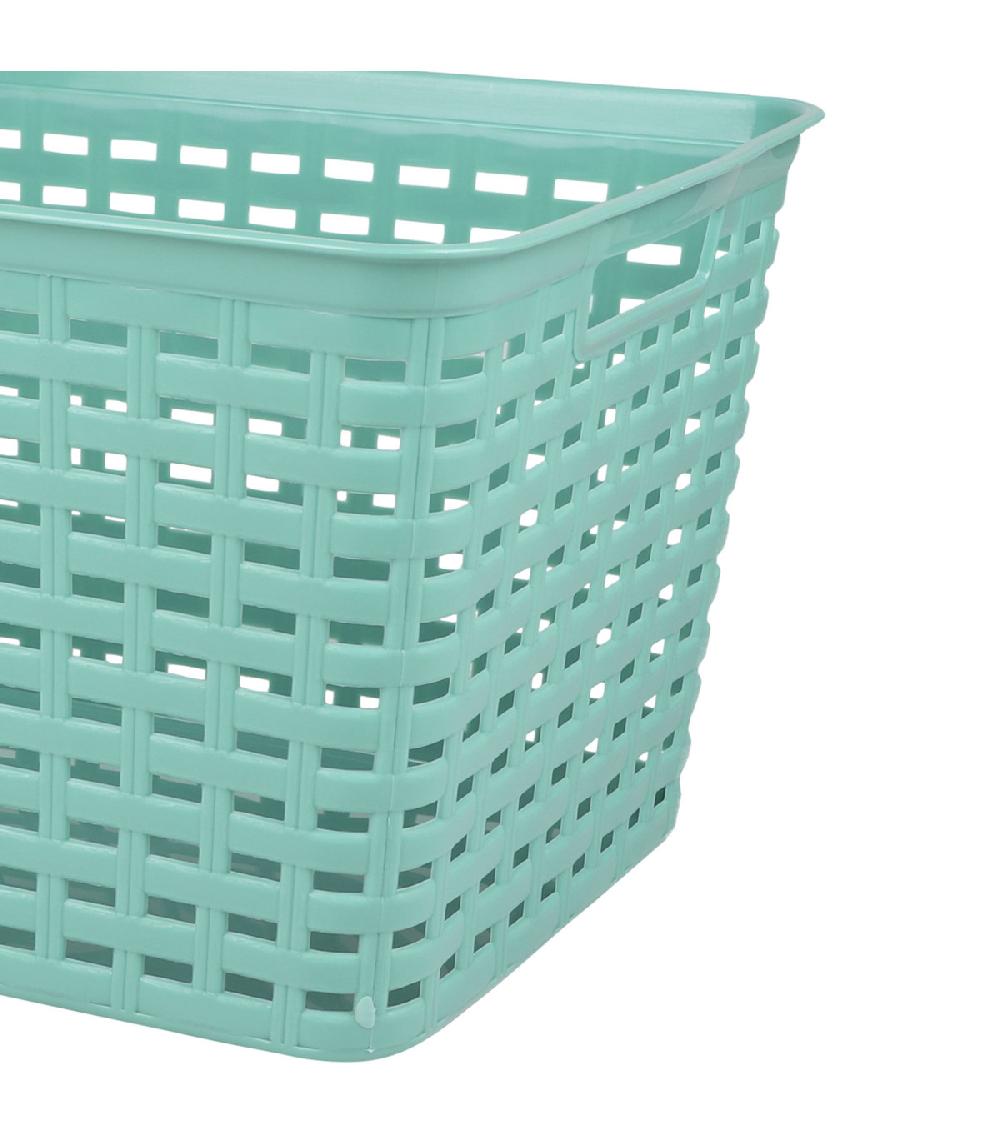 Wadiga Panier De Rangement En Plastique Vert Jade 39x29x22cm