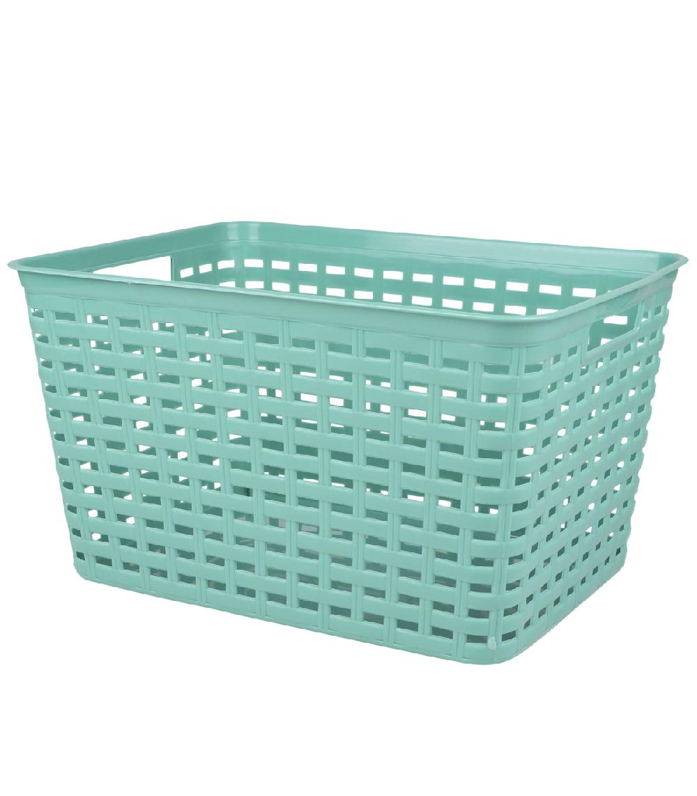 wadiga Panier de rangement en plastique vert jade 39x29x22cm