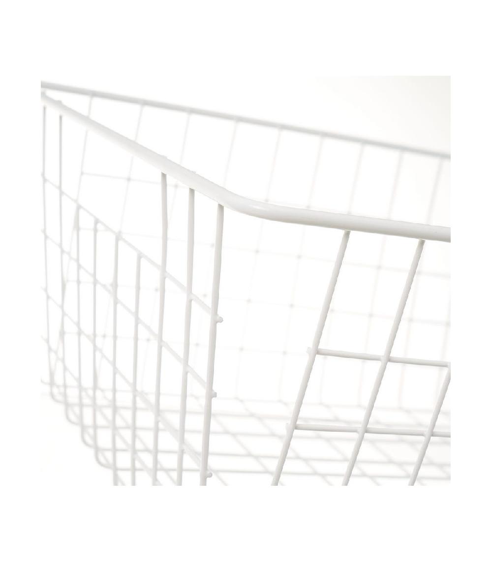 Wadiga Panier De Rangement Métal Blanc - 28x21.5x11.5cm