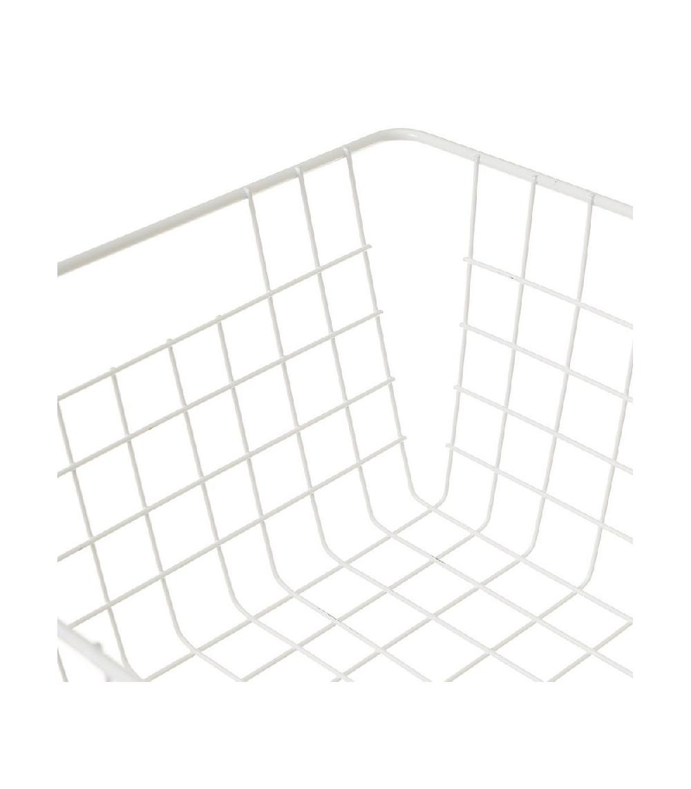 Wadiga Panier De Rangement Métal Blanc - 28x21.5x11.5cm