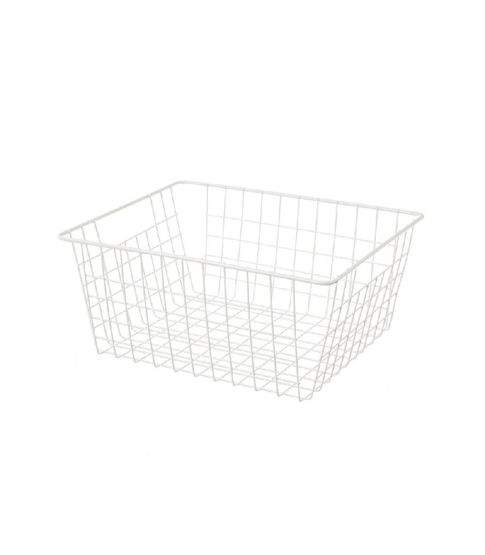 wadiga Panier de rangement métal blanc - 28x21.5x11.5cm