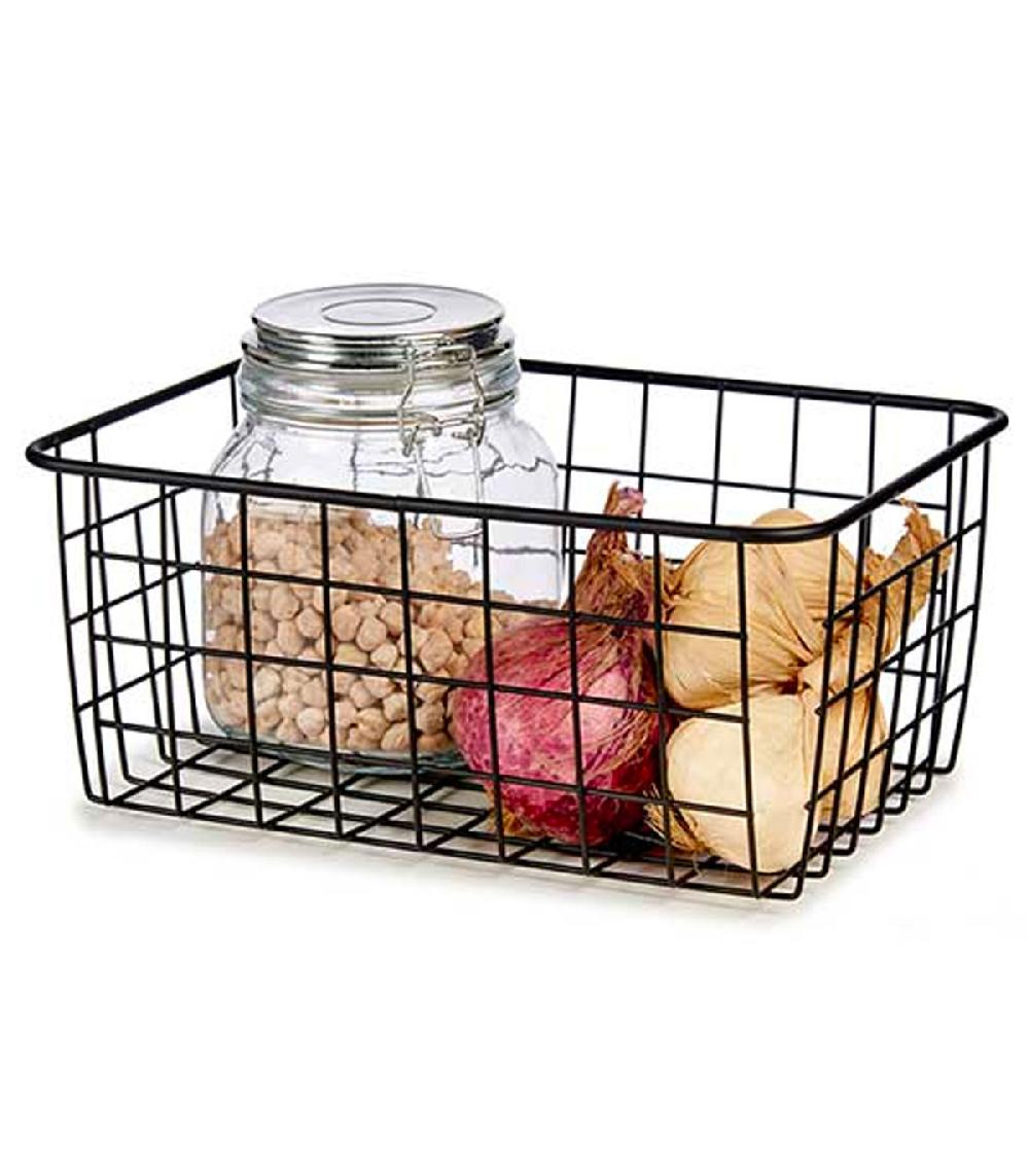 Wadiga Panier De Rangement Métal Noir 28.5x22x12.5cm