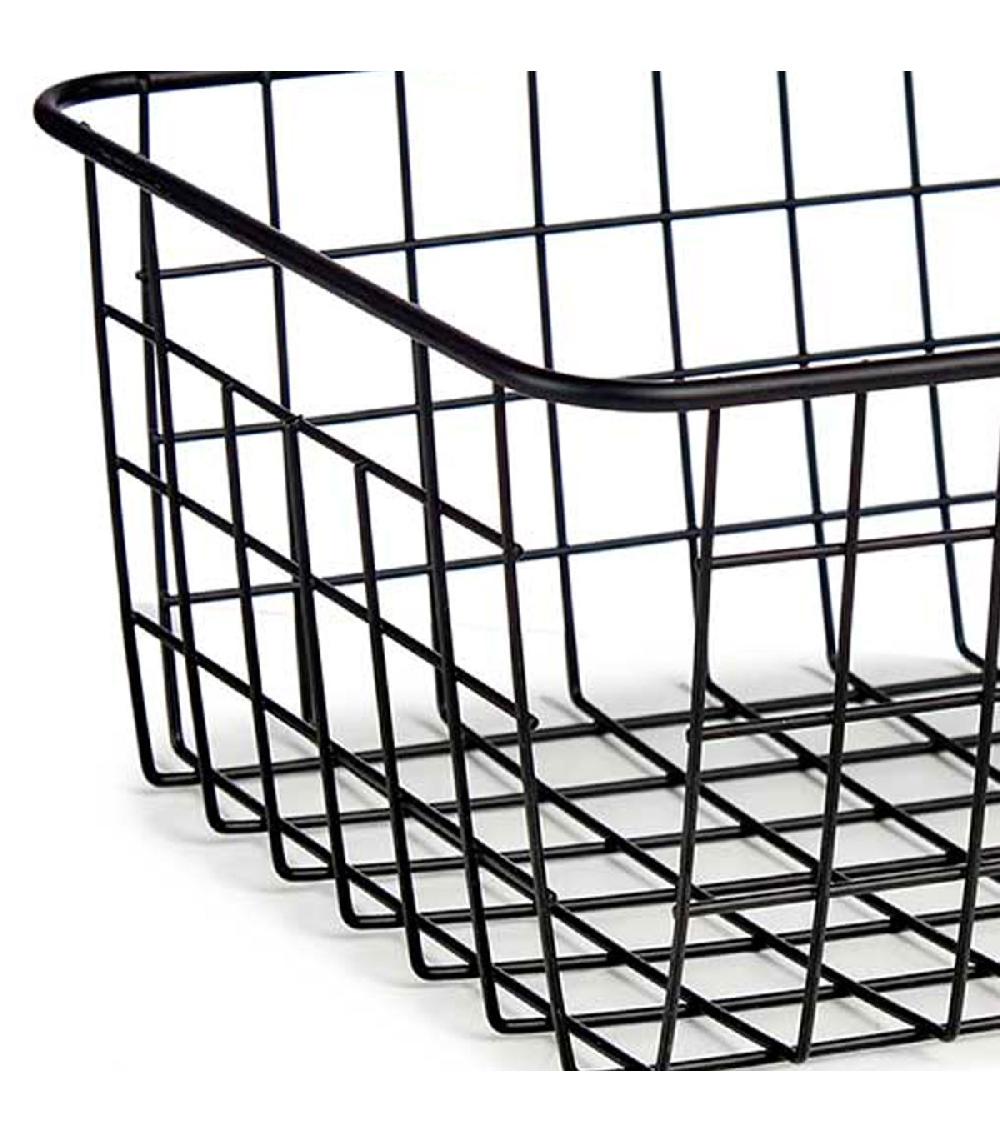 Wadiga Panier De Rangement Métal Noir 28.5x22x12.5cm