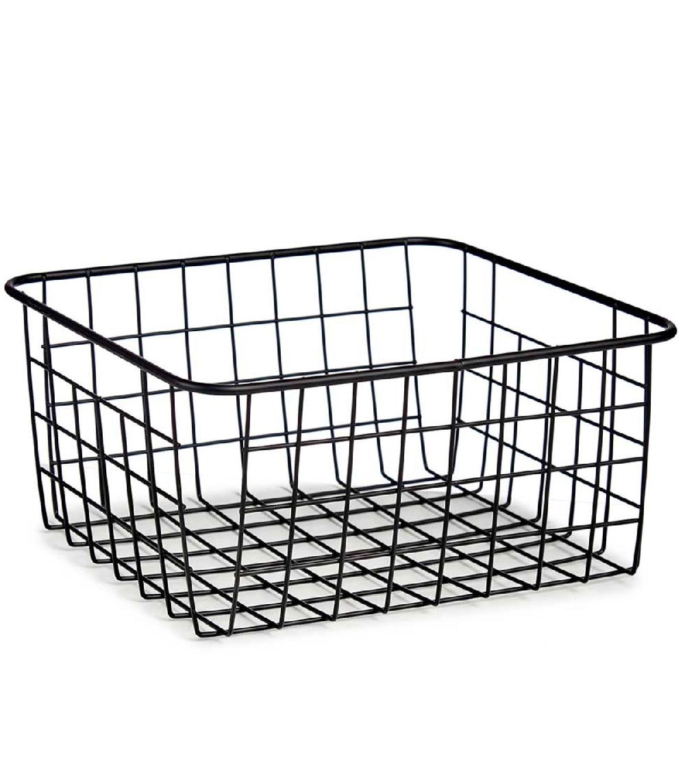 wadiga Panier de rangement métal noir 28.5x22x12.5cm