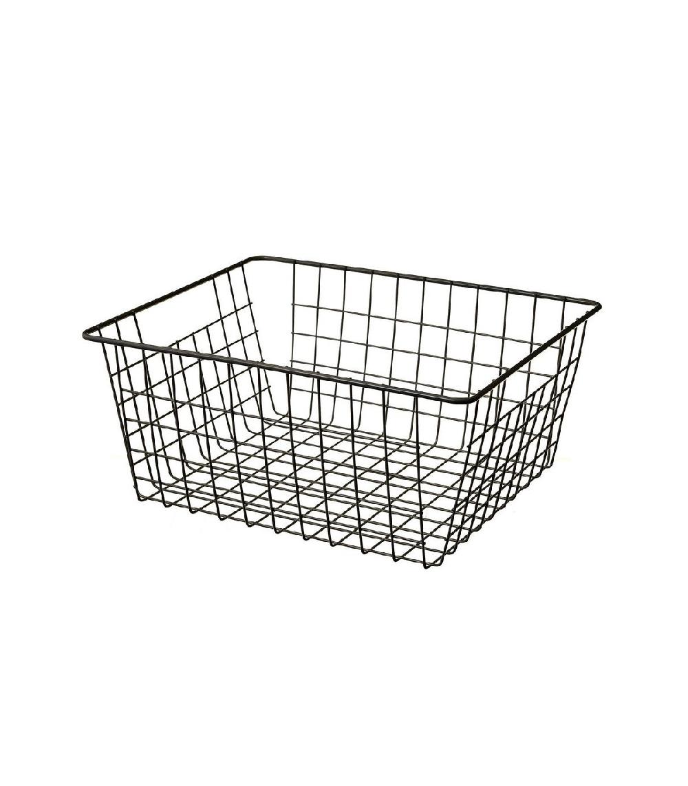 wadiga Panier de rangement métal noir - 28x21.5x11.5cm