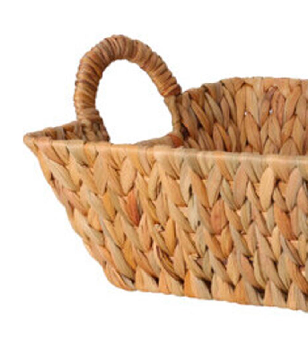 Wadiga Panier De Rangement Tressé En Jacinthe D'eau 30x27x11cm
