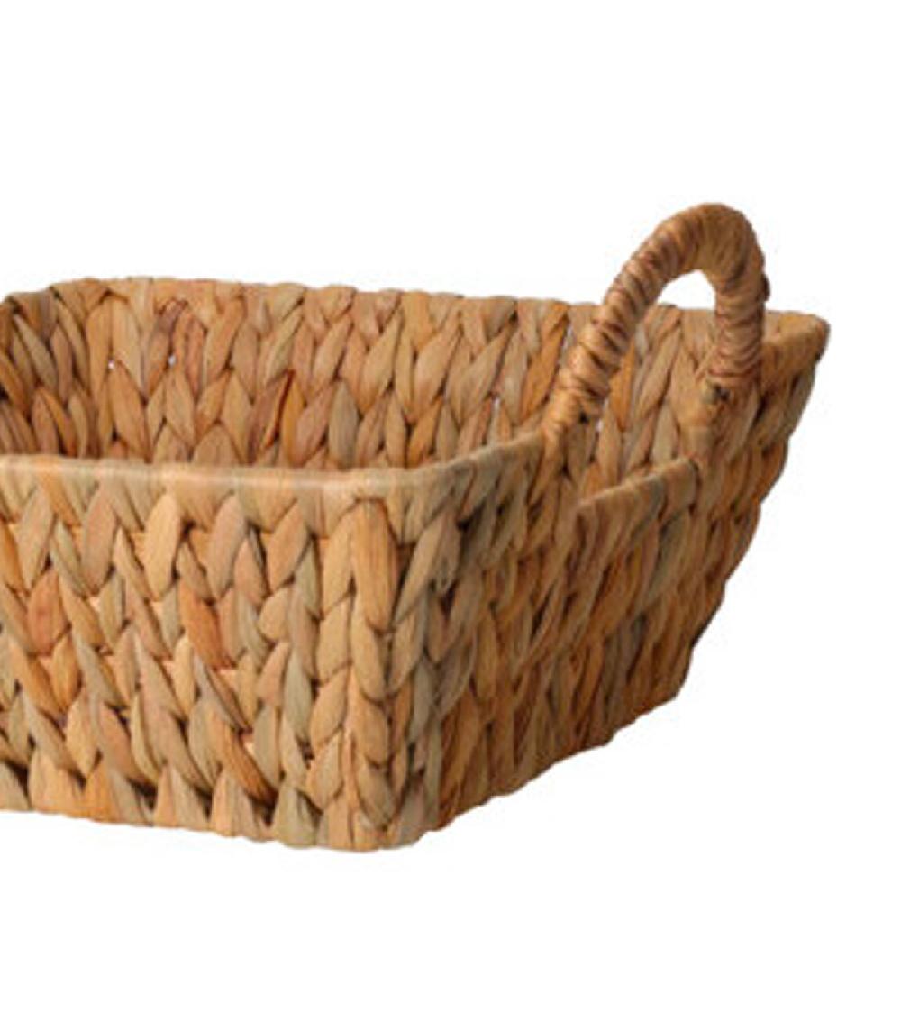 Wadiga Panier De Rangement Tressé En Jacinthe D'eau 30x27x11cm