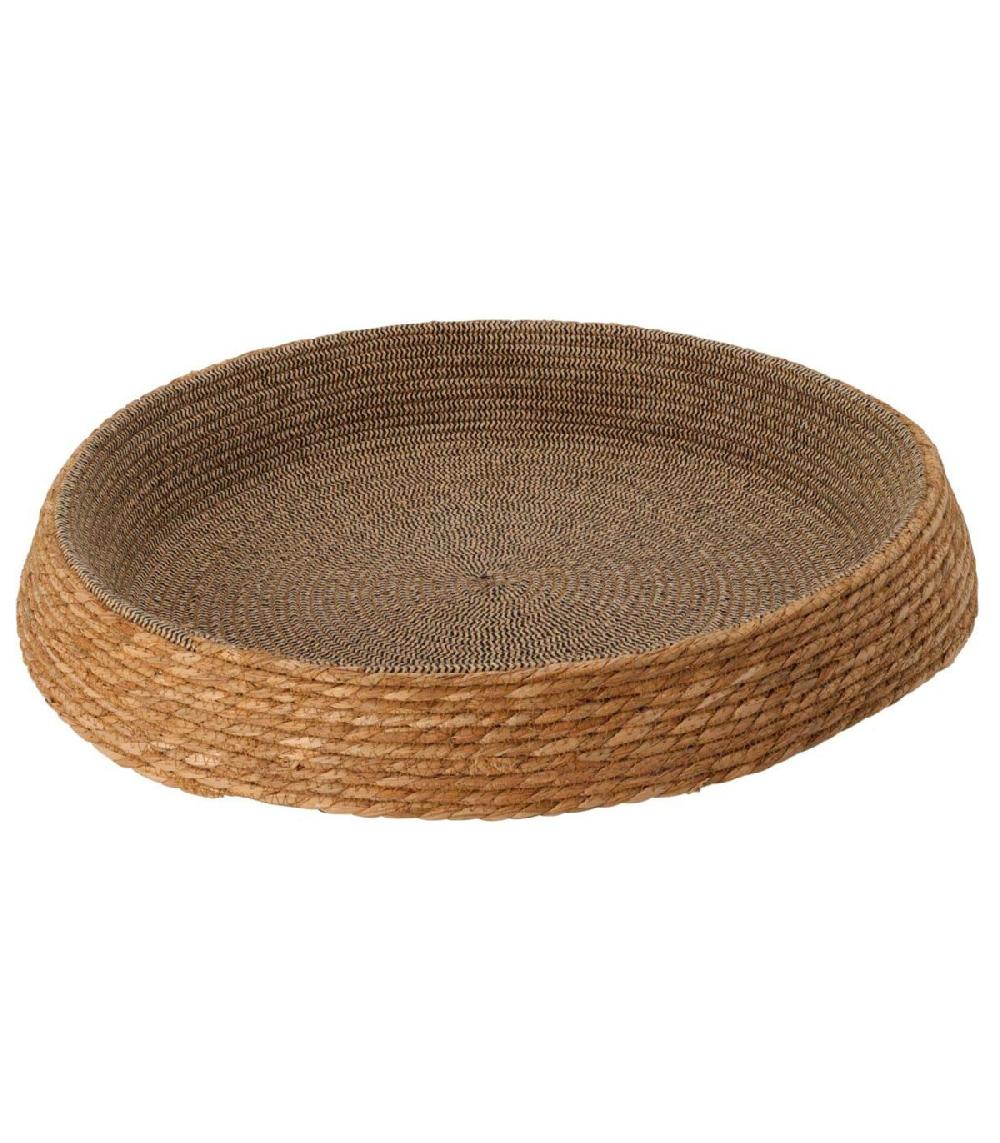 wadiga Panier pour chien ou chat en rotin tressé 60x60x10cm