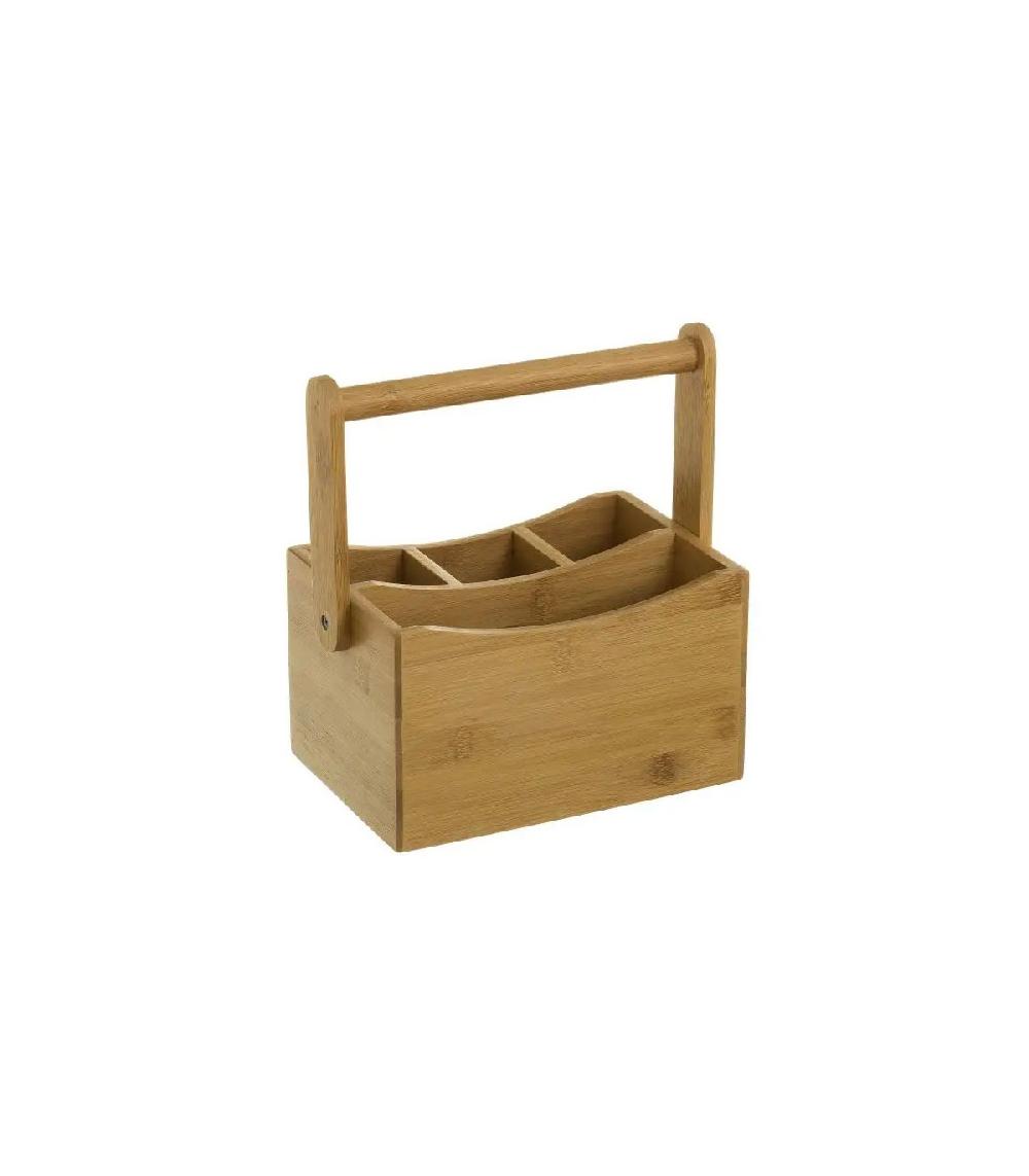 wadiga Panier Rangement Salle de Bain en Bambou avec Anse