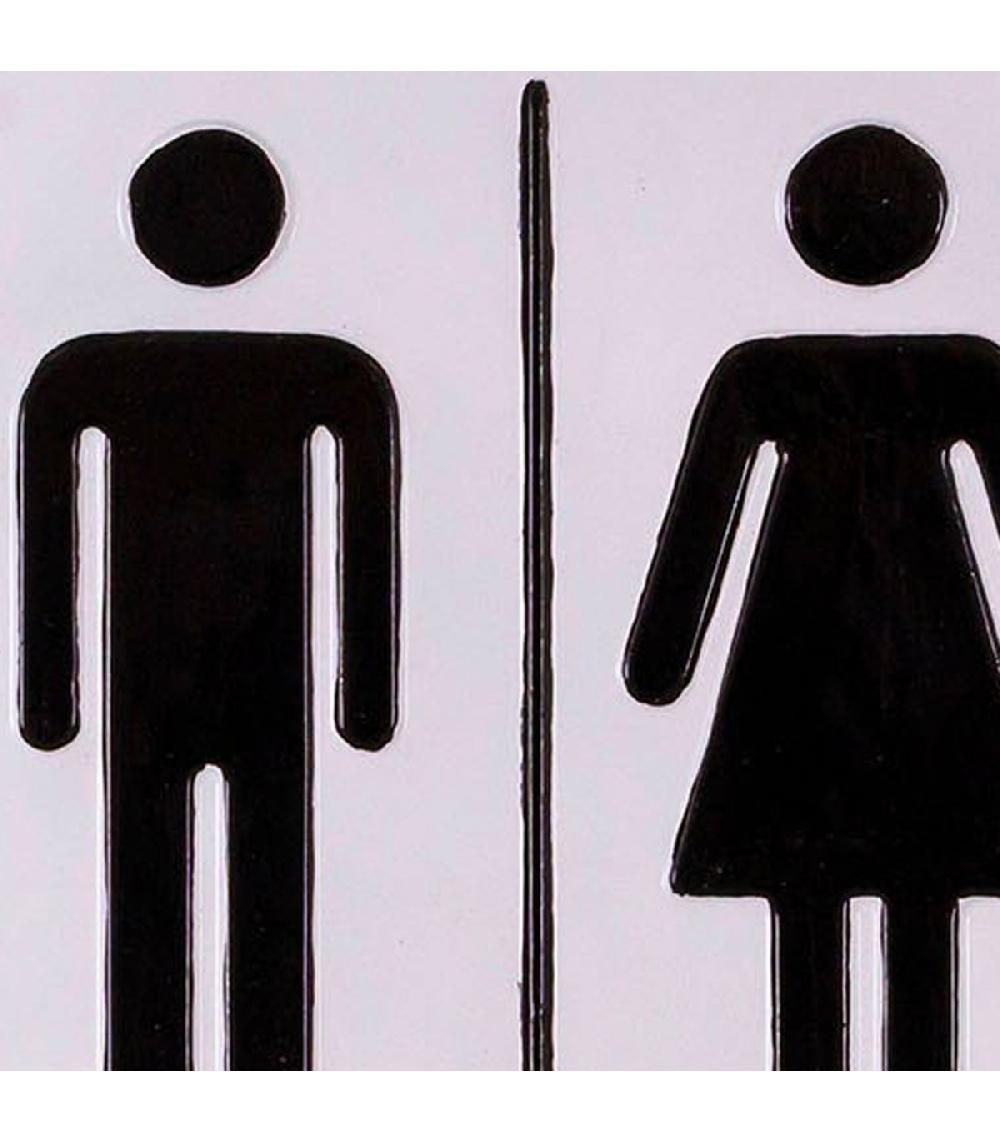 Wadiga Panneau Signalétique WC En Métal Blanc Et Noir 24.5x24.5x2cm