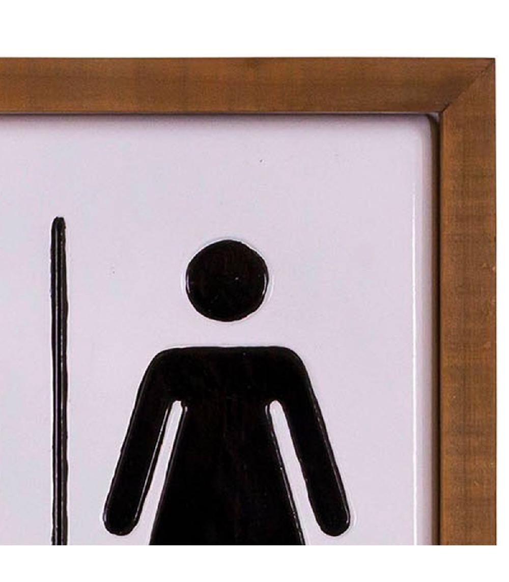 Wadiga Panneau Signalétique WC En Métal Blanc Et Noir 24.5x24.5x2cm