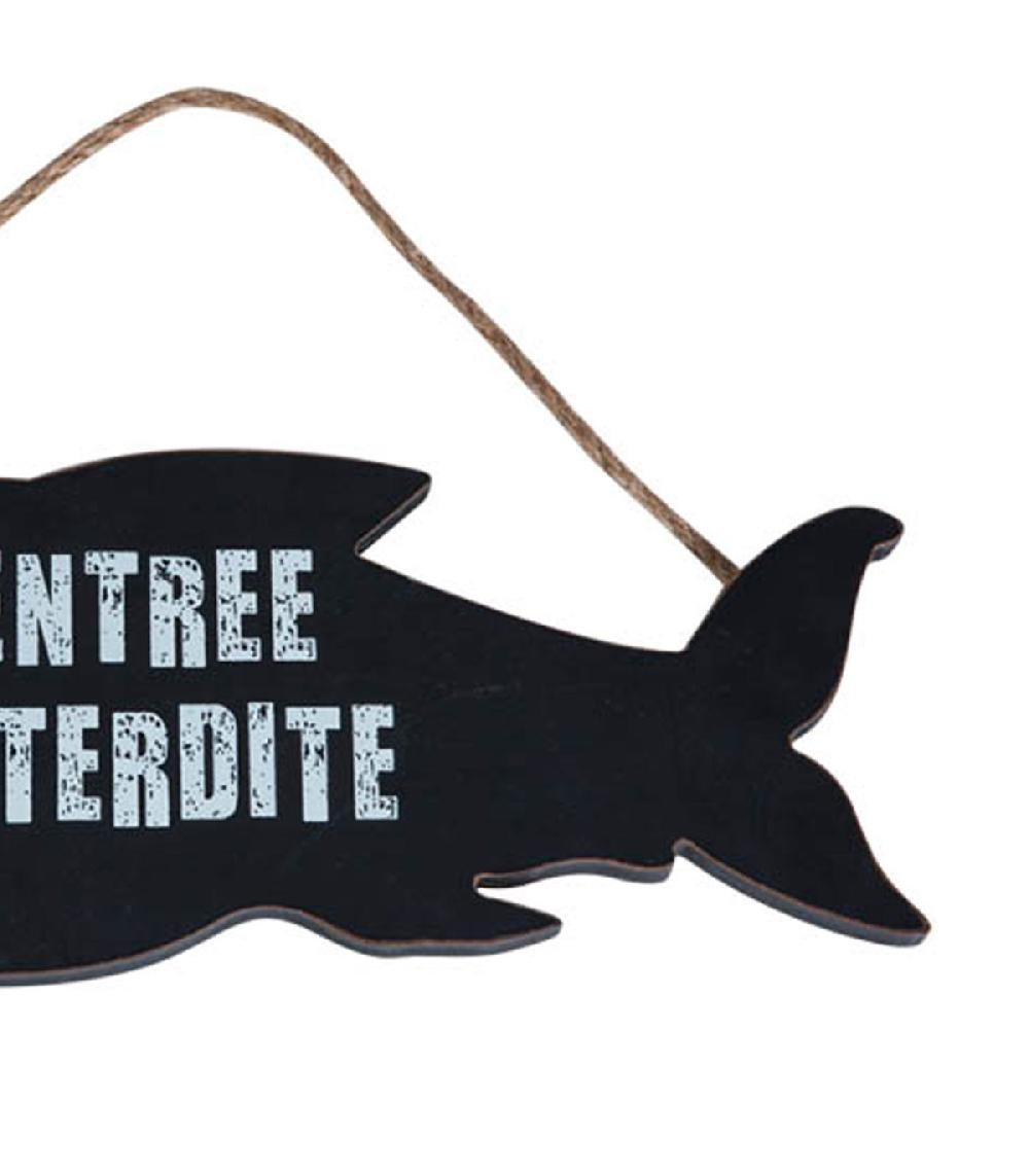 Wadiga Panneau Suspendu Requin Entrée Interdite - 30x11cm