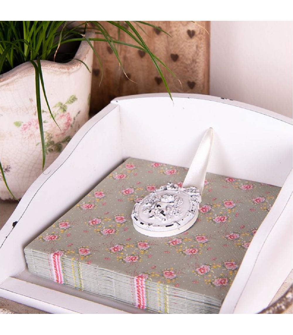 Wadiga Paquet De 20 Serviettes En Papier Roses 33x33cm