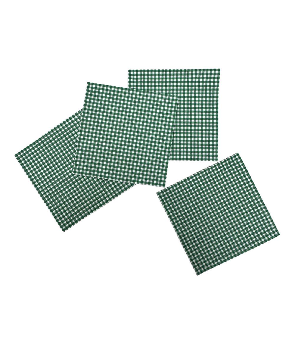 Wadiga Paquet De 20 Serviettes En Papier Vichy Vert Et Blanc 33x33cm