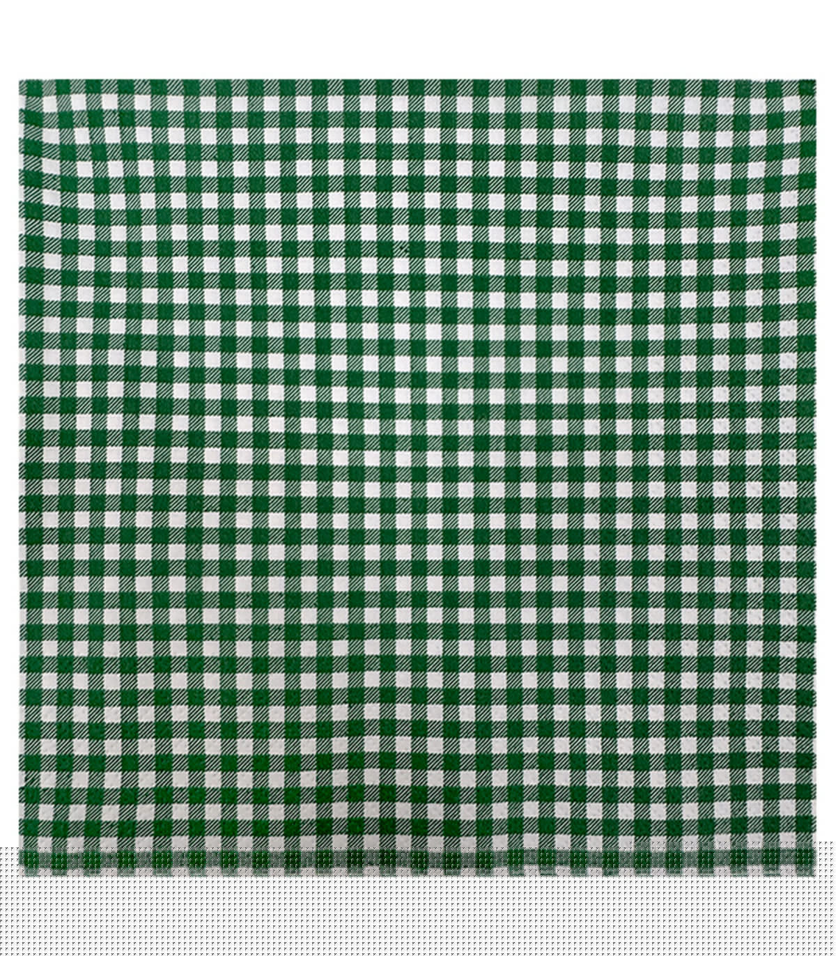 wadiga Paquet de 20 serviettes en papier vichy vert et blanc 33x33cm