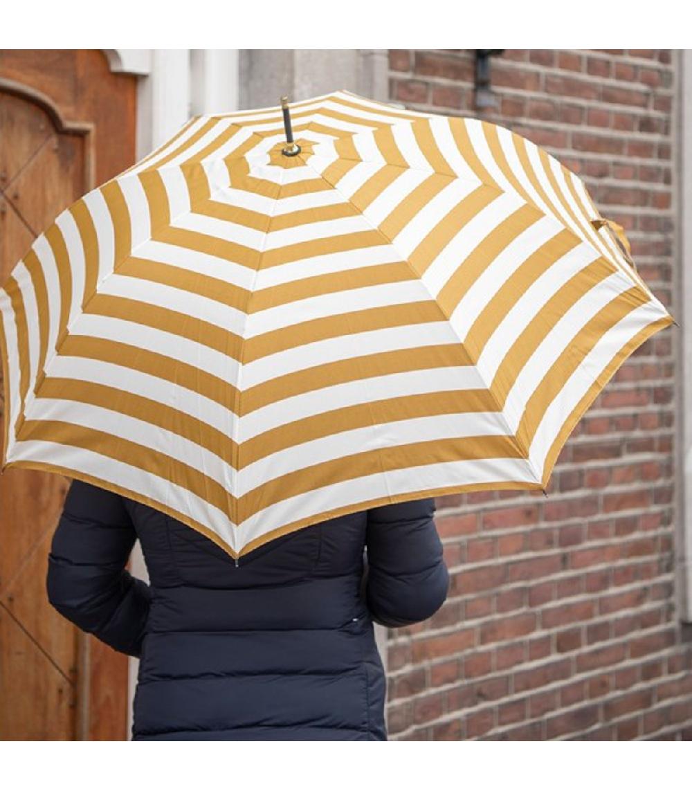 Wadiga Parapluie Adulte Rayé Blanc Et Jaune 100x100x88cm