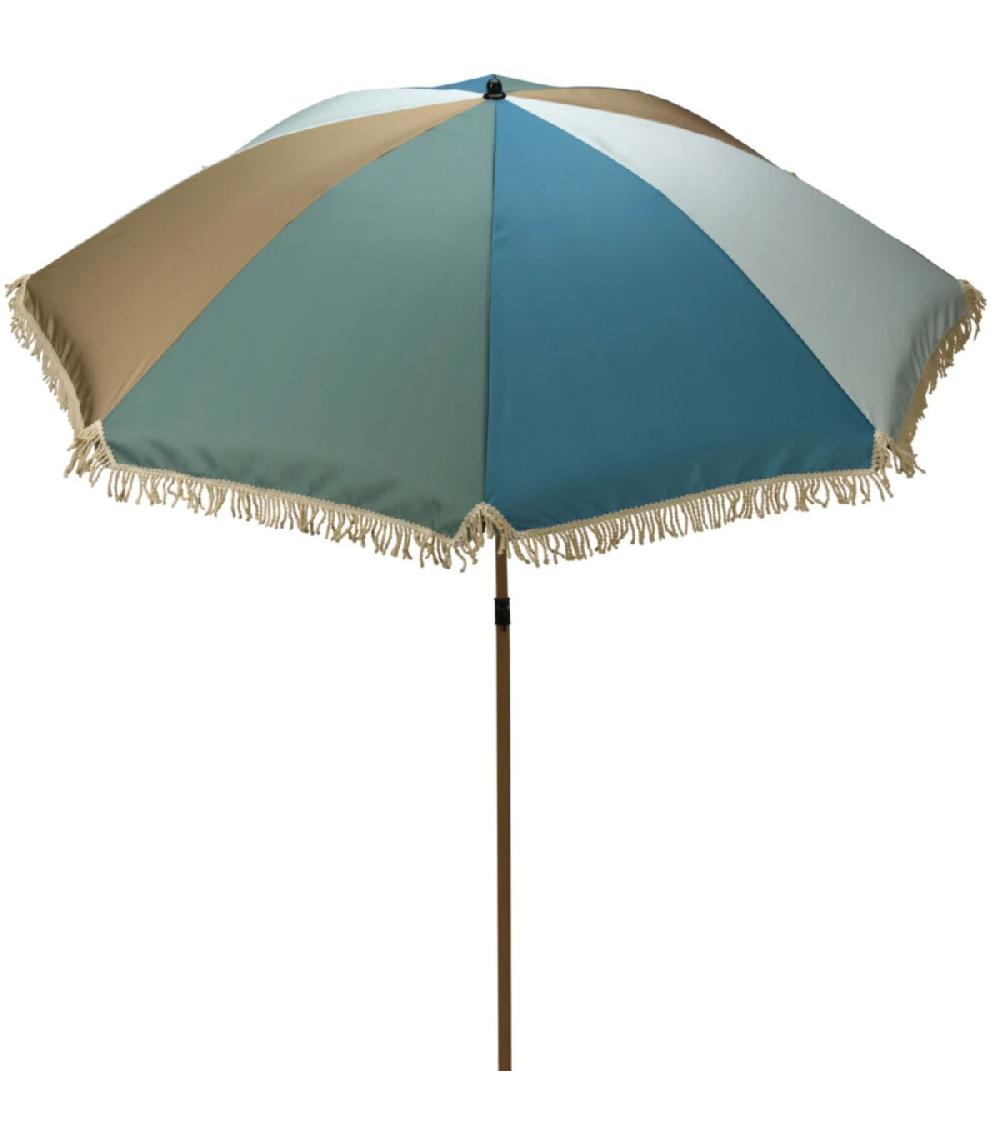wadiga Parasol de plage multicolore avec frange diamètre 200cm