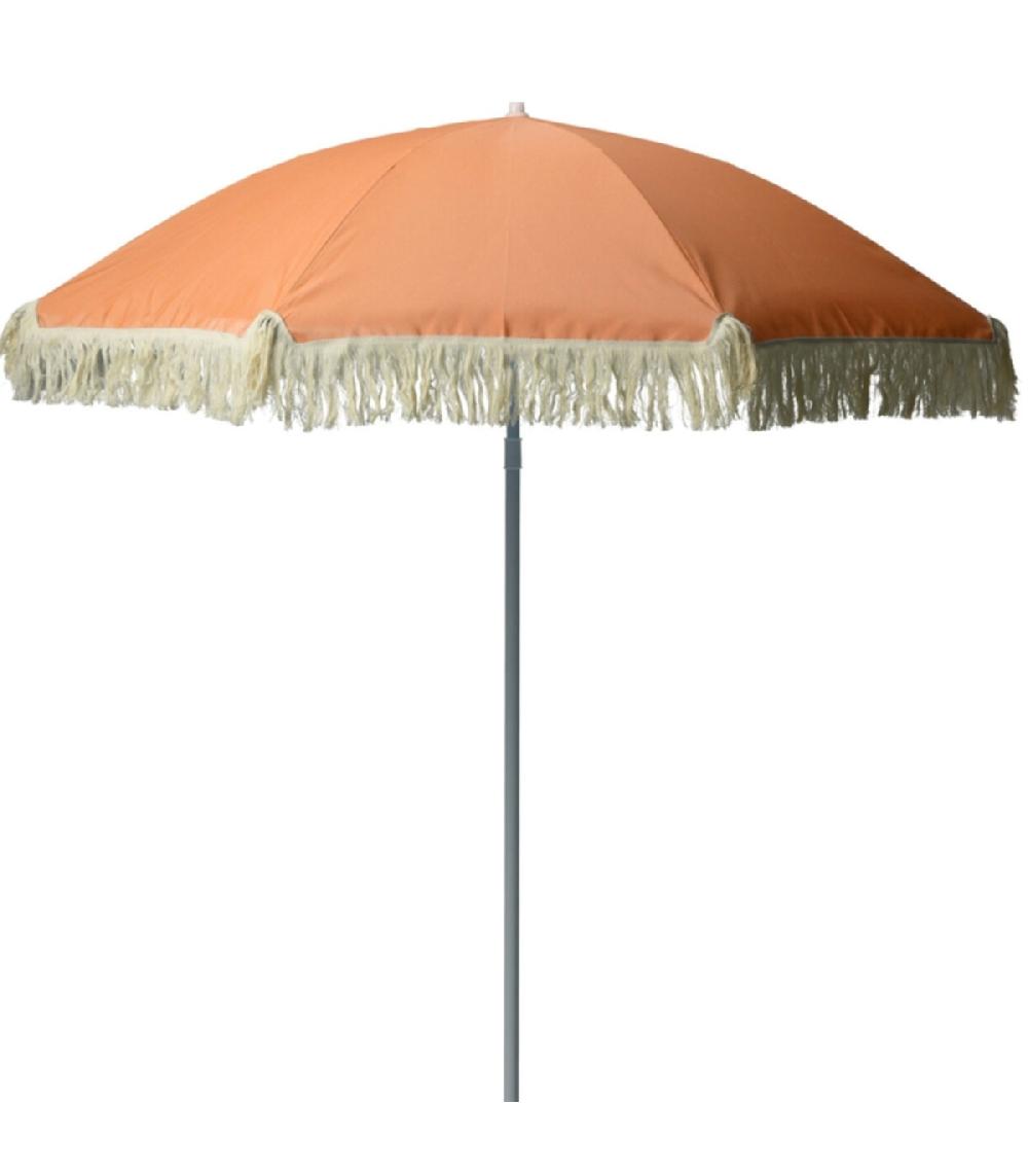 wadiga Parasol de plage orange avec frange diamètre 176cm