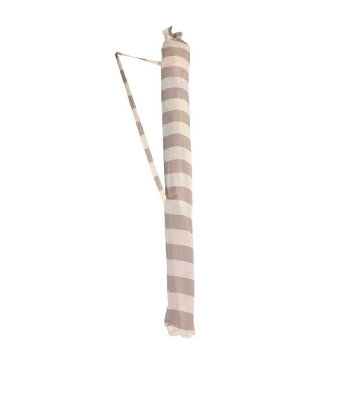 Wadiga Parasol De Plage Rayé Gris-blanc Avec Frange Diamètre 200cm