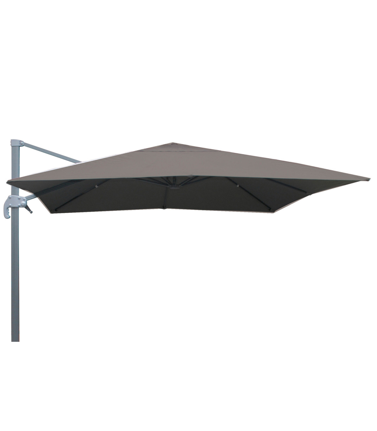 Wadiga Parasol Déporté Avec Manivelle Gris Anthracite - 300x300cm