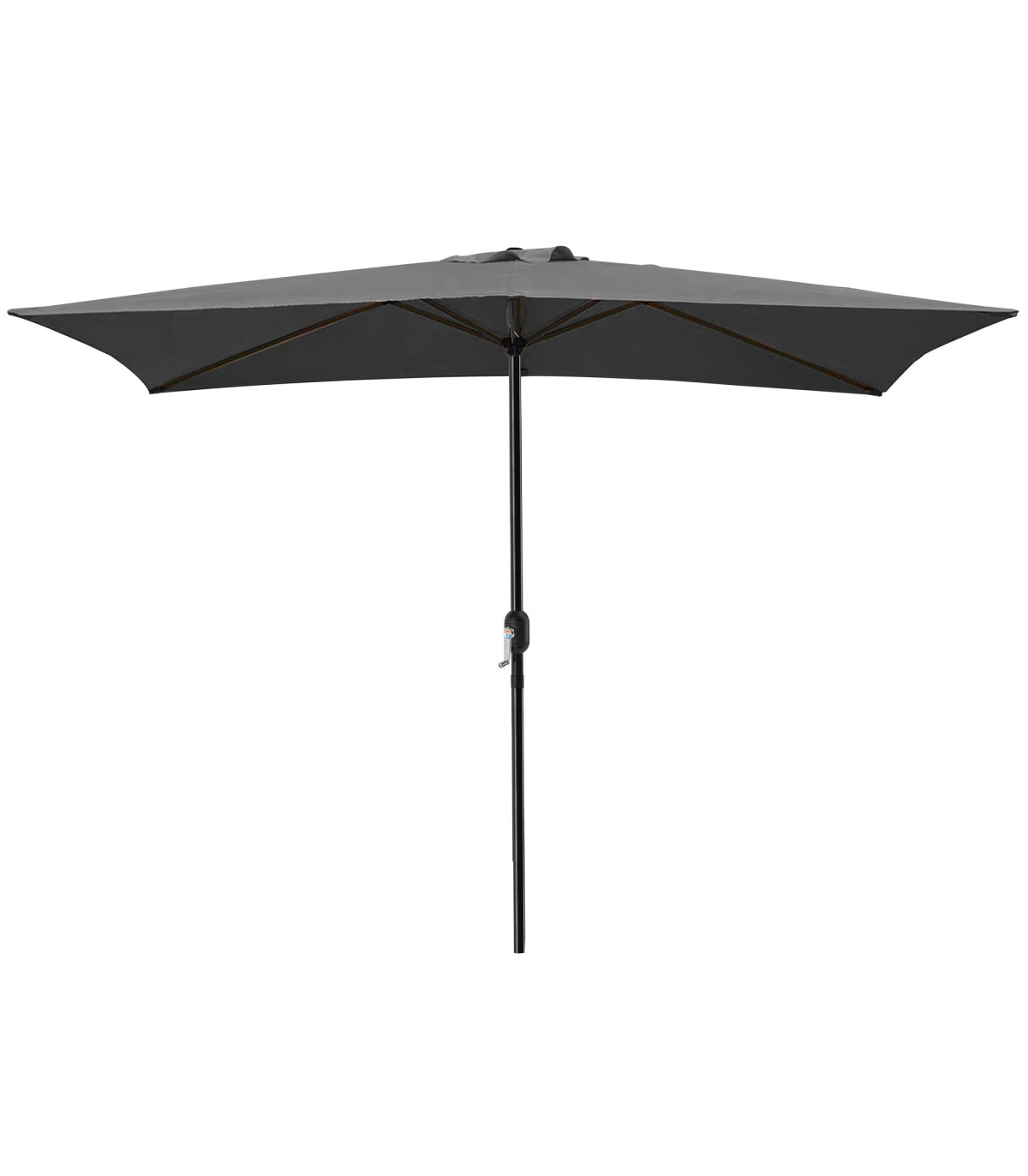 wadiga Parasol gris anthracite ouverture à manivelle 200x300cm