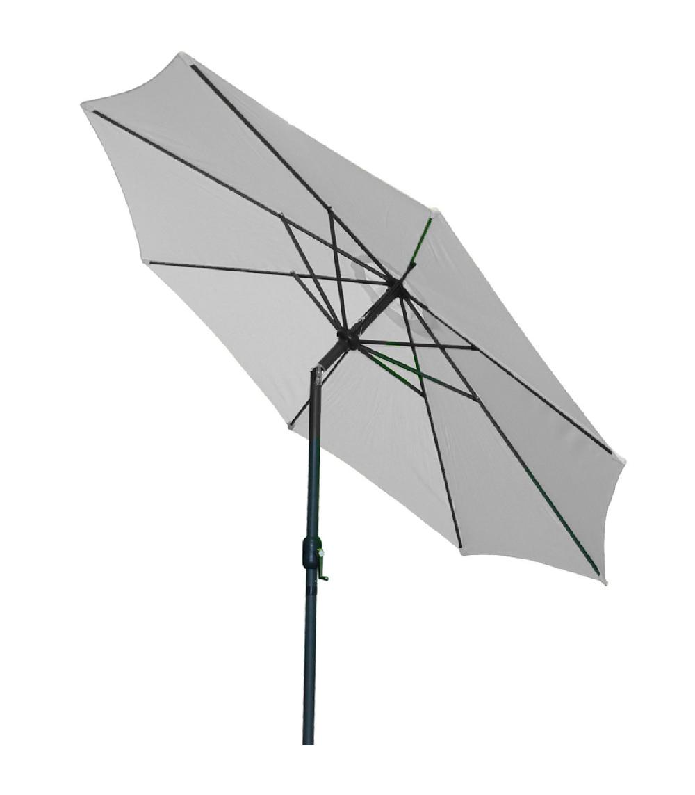 Wadiga Parasol Inclinable à Manivelle En Aluminium Et Toile Gris Clair 300x300x242cm