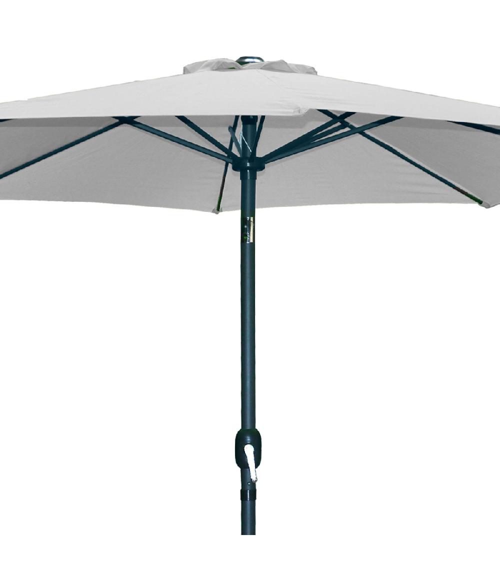 Wadiga Parasol Inclinable à Manivelle En Aluminium Et Toile Gris Clair 300x300x242cm