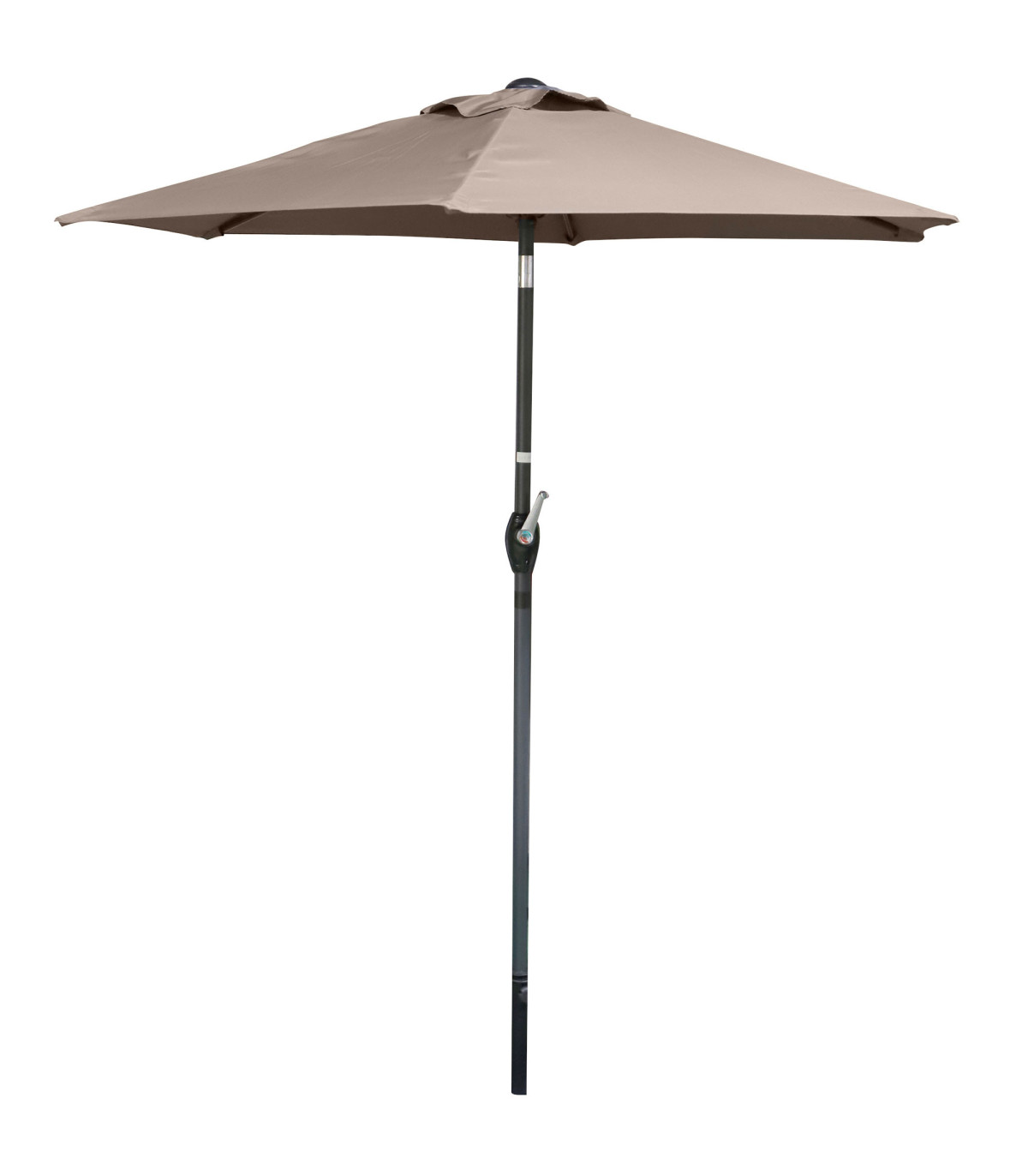 wadiga Parasol inclinable à manivelle en aluminium et toile gris taupe 200x200cm