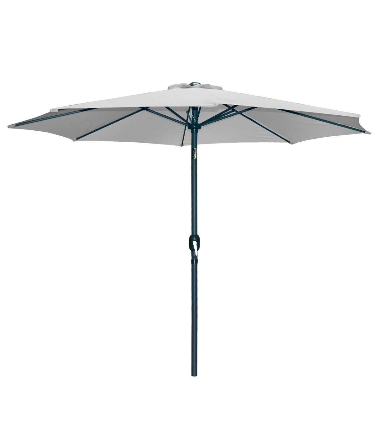 wadiga Parasol inclinable à manivelle en aluminium et toile gris clair 300x300x242cm