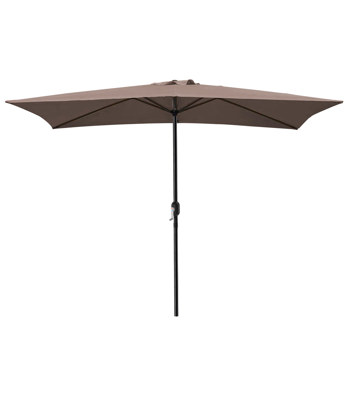 wadiga Parasol taupe ouverture à manivelle 200x300cm
