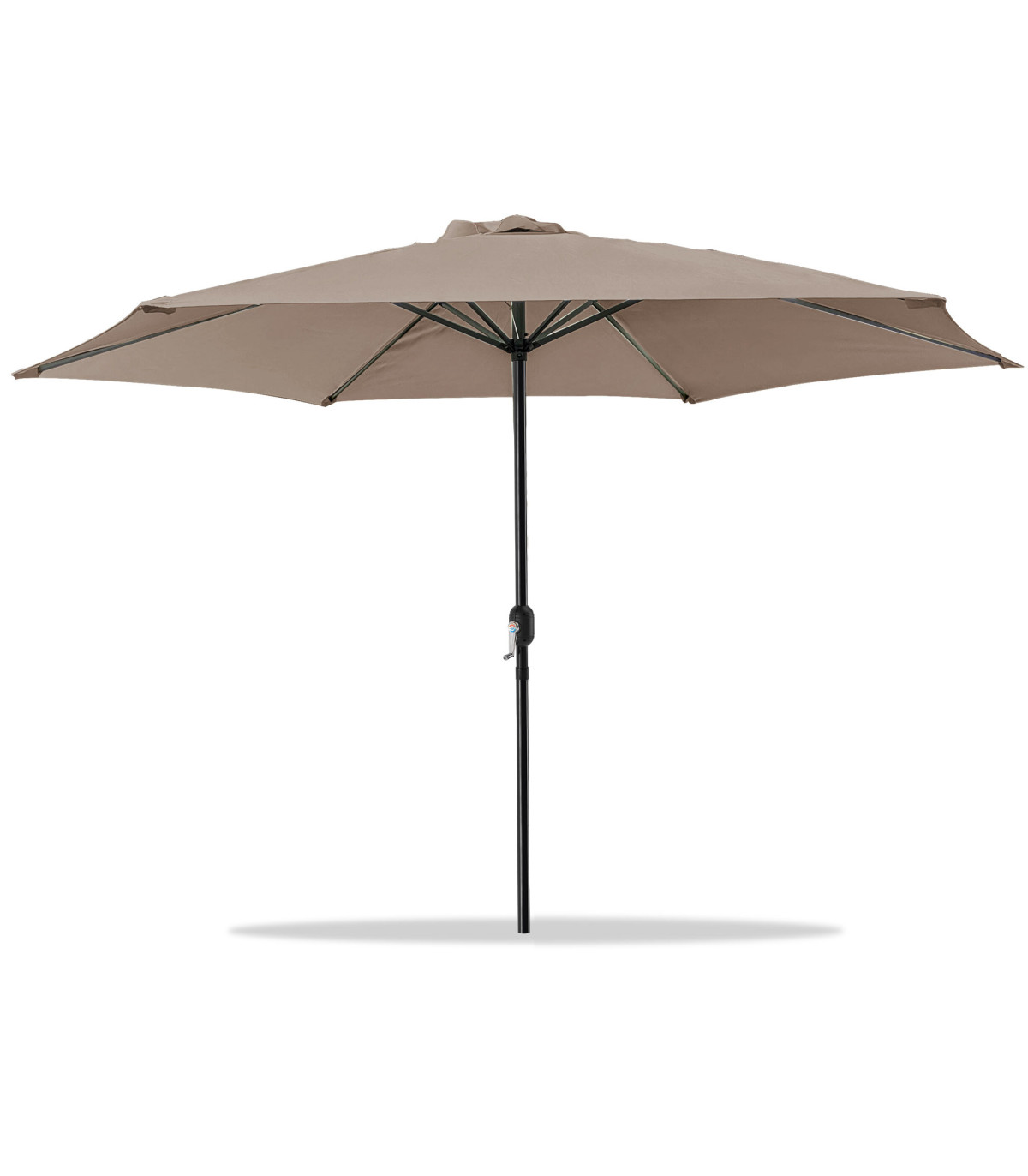 wadiga Parasol taupe ouverture à manivelle diamètre 300cm
