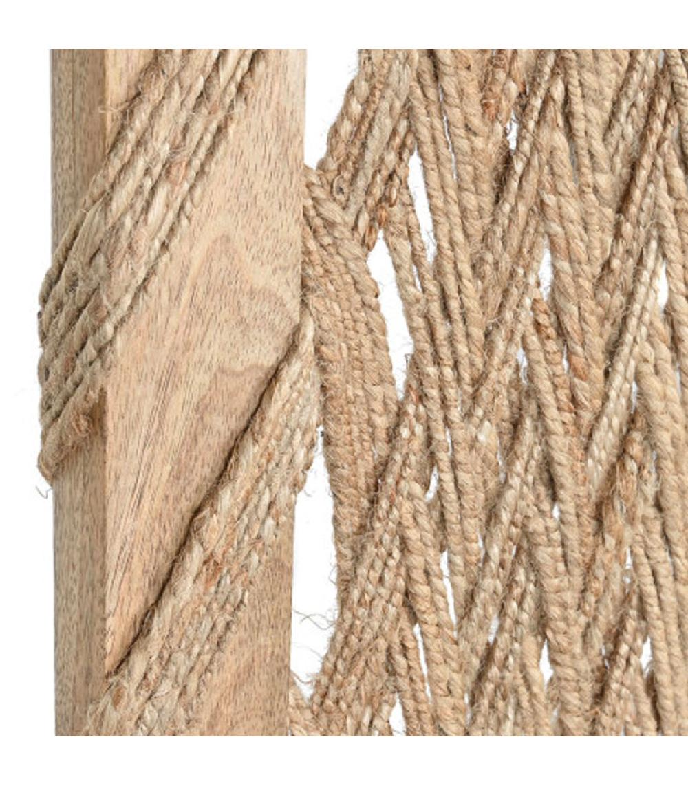 Wadiga Paravent 3 Panneaux Bois De Mangue Et Jute 151x2.5x183cm
